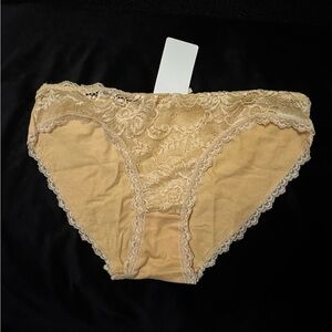 Lace Trim Tan Panties